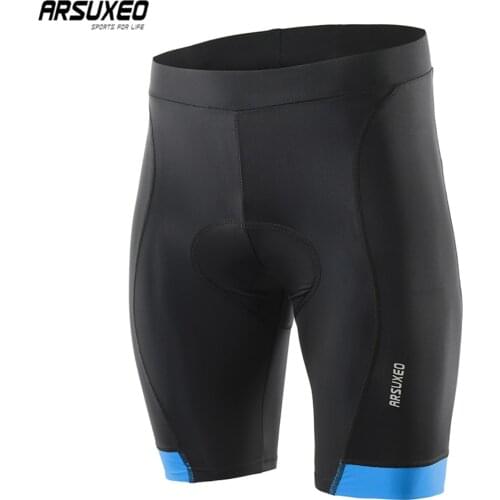 ARSUXEO 2019 Men Cycling Shorts Gel 3D Padded Shockproof MTB Mountain Bike Shorts Bicycle Short Pants Compression Tights 563
