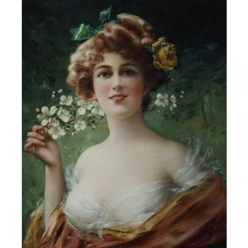 Free shipping Canvas Prints Emile Vernon oil paintings beautiful Court lady modern wall art decor 14-gd-1 (1052)
