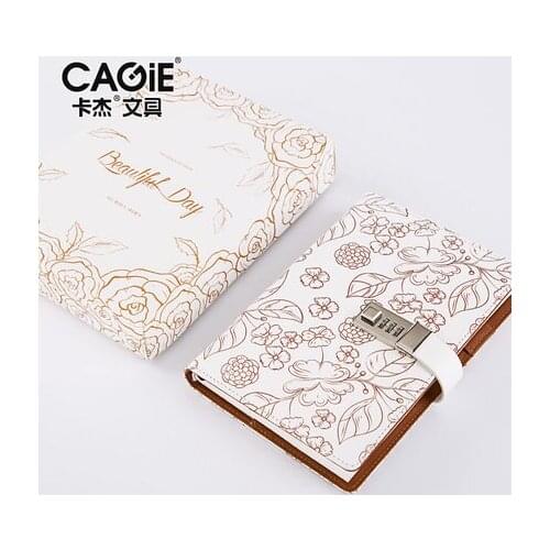 Password Notebook Personal Diary with Coded Lock Cute Blank Sketchbook Drawing Leather Notepad Office School Supplies Stationery