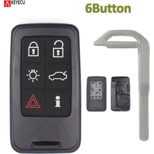 KEYECU Keyless Entry Remote Car Key Shell Case Fob Replacement for Volvo S60 V60 S80 XC70 XC60 V70 2008-2017 FCC ID:KR55WK49264