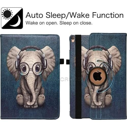 For Apple iPad 10.2 inch 2019 Funda Case 7th Generation 360 Degree Rotating Folio Stand Lightweight PU Leather Protective Cover