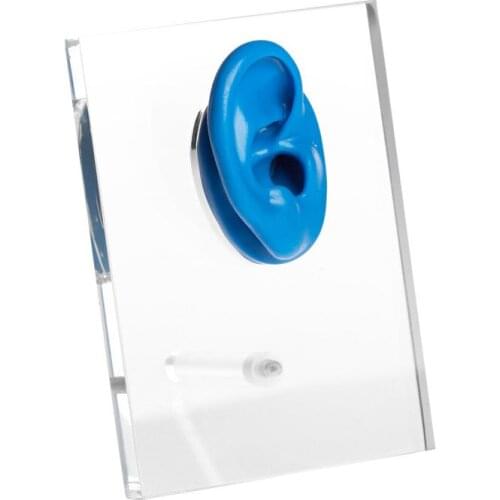Crylic Display with One Silicone Ear for Displaying Earphone Earmolds Jewelry Clear Acrylic 15 mm Thick