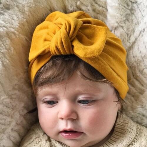 Baby Girls Boys Unisx Bow Knot Hat Cotton Newborn Knot Bunny Ear Turban Beanie Infant Beanies Kid Caps Children Hair Accessories