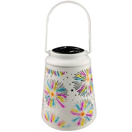 Ornament Firework Projection Lights Outdoor LED Wrought Iron Waterproof Garden Yard Camping Decoration Hollow Solar Lamp