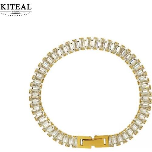 KITEAL floating charms Gold Vermeil Goddess bracelet for men Full zircon bracelets & bangles Costume Jewellery