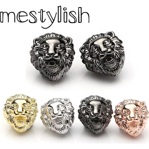 Mestylish 4pcs/Lot Lion Head Spacer Beads Animal Head DIY Charms Beads Lion King Bracelet Charms Pendant Jewelry Accessories