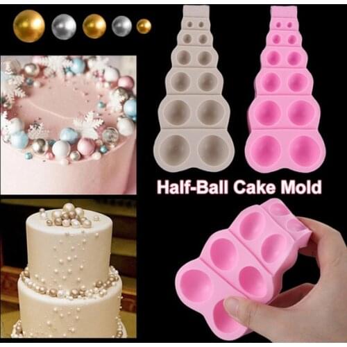 Multi Size 3D Bead Pearl Large Small Silicone Mold Half-Ball Cake Mold Candy Chocolate Mould Baking Molds(2 styles)