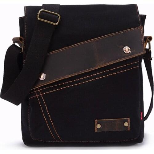 BY_00015 Business Office Male Messenger Bag Men Vertical Crossbody Shoulder Bag for IPAD Messenger Canvas Bag School Handbag