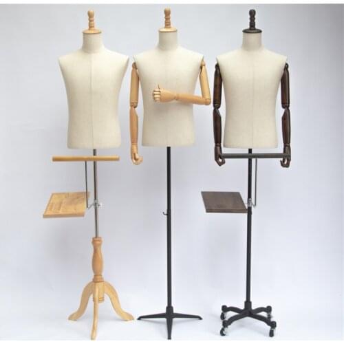 Best Quality Model Men Half Hanger Suit Dress Suit Black Mannequin Display Rack