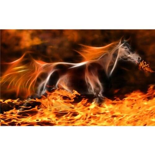 Fire horse DIY Full Square Diamond Painting Cross Stitch Kits 3D Diamond Mosaic Weddig Decor Gift Diamonds Embroidery A7336R