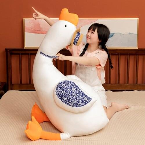New Big Plush Yellow Duck Toy Giant SIze Pink Duck Sky Long Neck Goose Lifelike Animal Doll toys for Kids Birthday Gift