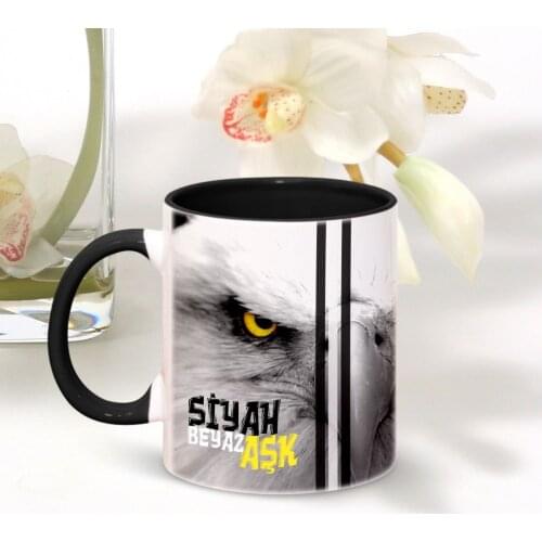 Personalized Black Mug Cup (Black White Themed) 005