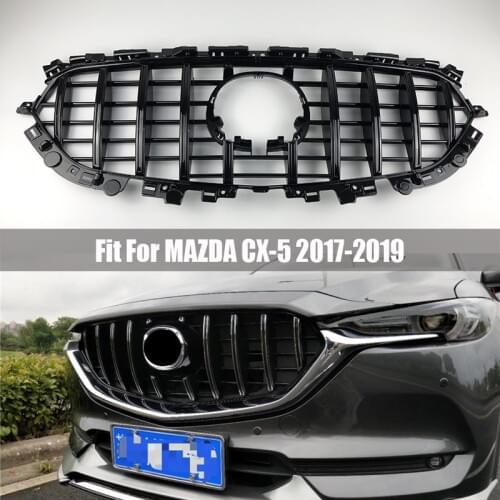 FIT FOR MAZDA CX-5 CX5 AUTO GRILLE 2017 2018 AUTO FRONT MESH EXTERIOR MASK TRIMS COVERS FRONT BUMPER ABS MODIFIED GRILL GRILLS
