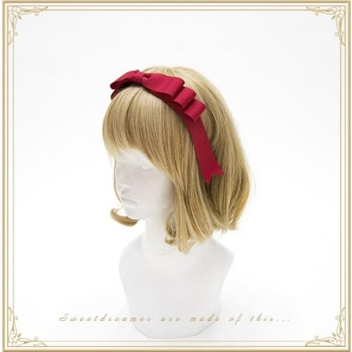 Little Diana Handmade Vintage 3-Layer Bowknot Hairband KC Lolita Sweet Headband Headwear 6 Colors Joker
