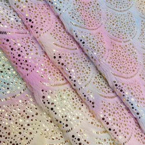 Rainbow gradual Plush Fabric PV flannel dye gilded toy shoes pillow case fabric Homedecor DIY Materials 1X1.6Meter