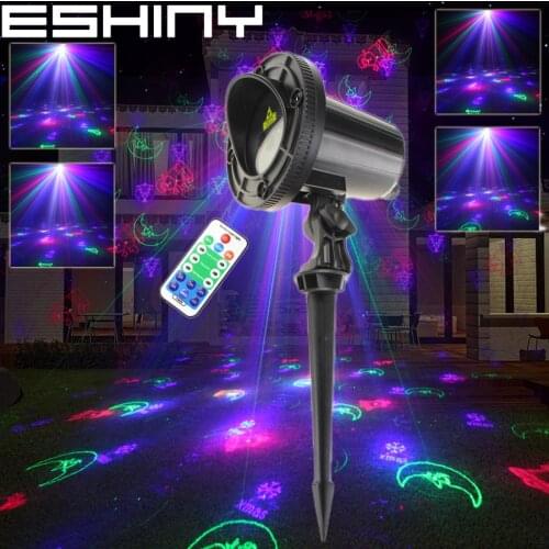ESHINY Outdoor WF RGB Laser Christmas 36 Pattern Projector Holiday House Party Tree Bar Wall Garden Landscape Light T86N8