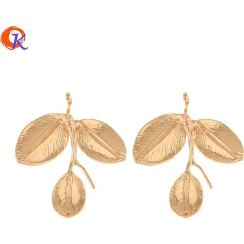 Cordial Design 100Pcs 25*29MM Jewelry Accessories/Hand Made/Copper Material/Leaf Shape/Earring Findings/Connectors/DIY Making