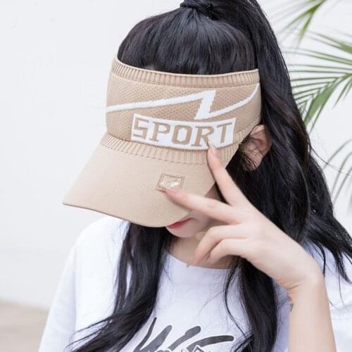 Sun Hat Womens sunscreen sun hat outdoor sports baseball hat running open top hat sun cap breathable extended brim