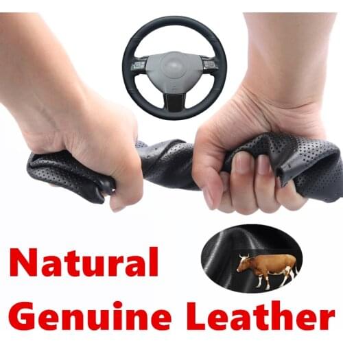 Genuine Calfskin Leather Hand stitched Car Steering Wheel Cover For Opel Astra H 2004-2009 Zaflra B Signum 2005 Vectra C