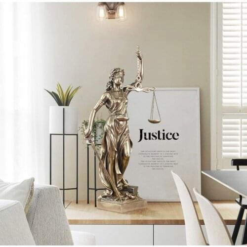 Justice Fair Themis Statues Justitia Goddess Sculpture Resin Art&Craft Home Decoration Accessories Art Material R922
