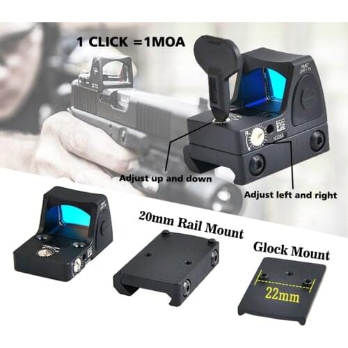UNIONTAC Mini RMR Red Dot Sight Collimator Glock Riflex Scope For Hunting fit 20mm