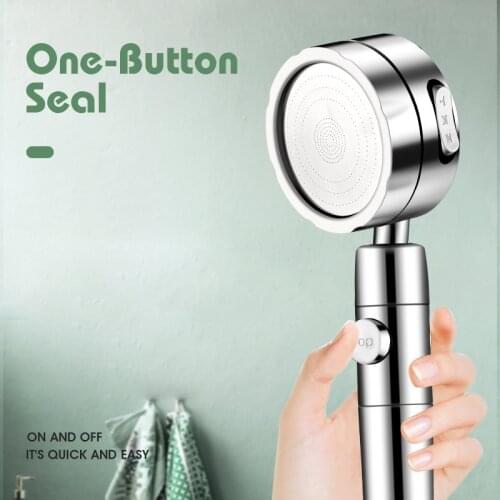 High Quality Bathroom 3 Modes Shower Head Hand Shower High Pressure Water Saving One Button To Stop Water Shower Heads