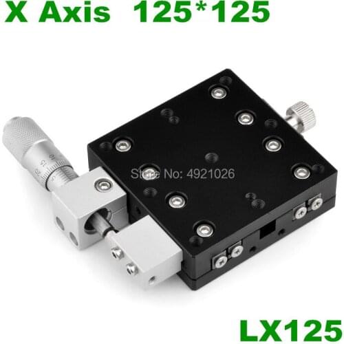 X Axis 125x125 LX125-L LX125-C LX125-R Trimming Platform Manual Linear Stages Bearing Tuning Sliding Table Cross Rail
