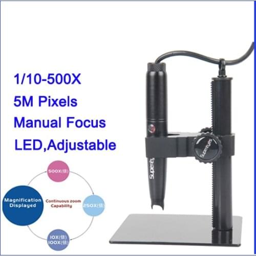 1PCS B008 500X USB Portable 5.0 MP Digital Microscope Magnifier PCB Inspect