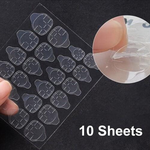 10 Sheets DIY Nail Tips Transparent Double Sided Self Adhesive Stickers Tool Nails Nails Art Nail Decoration Nail Charms Luxury