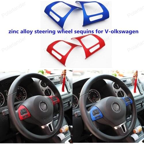 2Pcs/set Car Steering Wheel Sequins Cover Interior Decoration Trim For V-olkswagen Ti-guan / New P-assat /new Ma-gotan