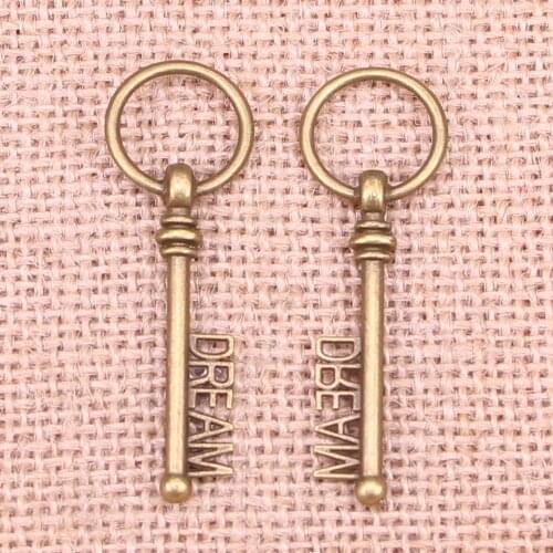 48pcs Jewelry Charms skeleton key dream 51mm Antique Bronze Plated Pendants Making DIY Handmade Tibetan Bronze Jewelry