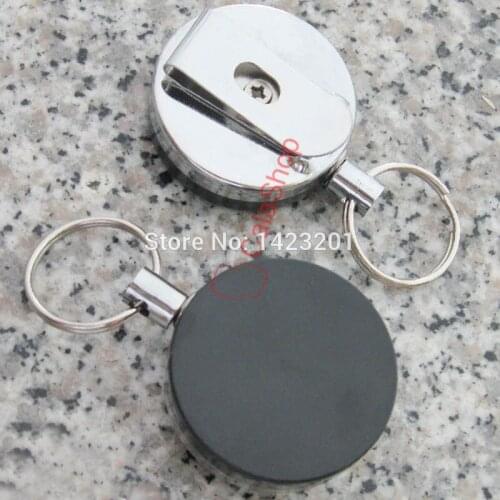 5 pcs / Lot 40mm Metal Reels Retractable ID Card Holder Black YOYO