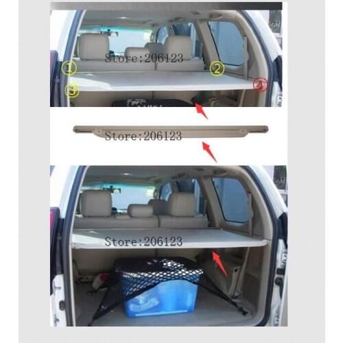 Car Rear Trunk Security Shield Cargo Cover For Toyota LAND CRUISER PRADO 120 2003-2009 High Qualit Trunk Shade Security Cover