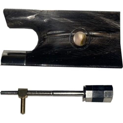 FREE SHIPPING 5pcs black OX horn Violin bow frog, nickel silver mounted