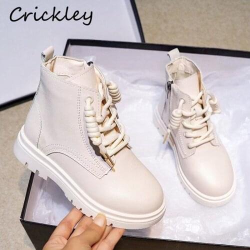 Childrens Spring Boots Pu Leather Breathable High Quality Ankle Boots For Girls Simplicity Soft Sole Non Slip Fashion Kids Shoe