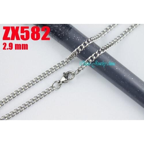 200pcs 16"-38" length 2.9mm distorted chain stainless steel necklace women male fashion punk chains ZX582