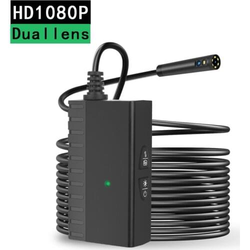 Dual Lens Endoscope Camera Wifi 8mm Endoscopic Camera HD 1080P Drain Pipe Inspection Camera Borescope for Android Phone iPhone