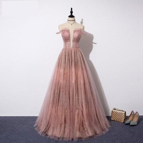 Formal Evening Dress 2021 Sexy V-neck A-line Floor-length Party Prom Evening Dresses Bling Bling Plus Size Evening Gown