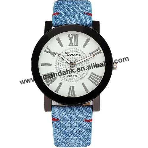 Hot sale geneva design jeans bracelet watches man woman casual sport wristwatch summer fashion unisex dress cowboy watches