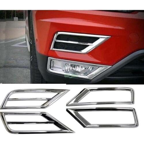 Chrome Front Fog Light Fog Lamp Cover Trim 4pcs For VW Tiguan 2nd Gen 2016 2017 Car decoration
