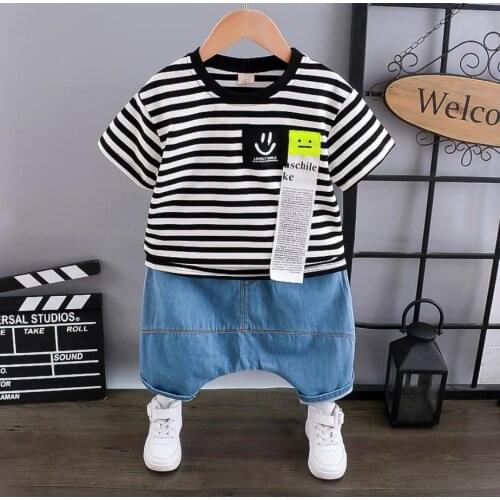 Boys Clothing Set Casual Summer Childrens Set Pure Cotton Baby Short Sleeve 2-Piece Clothes Baby Toddler Clothing For Girls