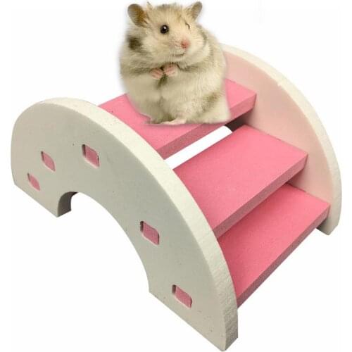 Cute Hamster Ladder Rainbow Bridge Pet Toys Wooden Bridge Hanging Toys Small Animals Cage Accessories Pet Product Quick Delivery