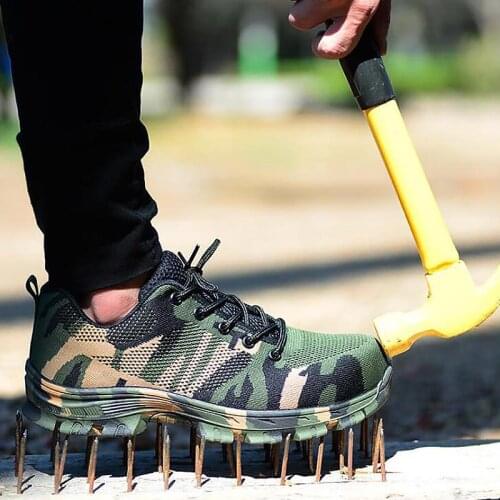 Boots Men Camouflage Puncture Proof High Quality Safety Shoes Men Work Boots Construction Steel Toe Cap Men Shoes Plus Size