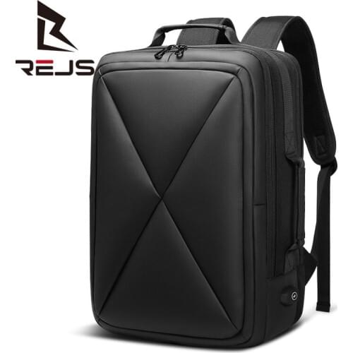 REJS LANGT Mens Backpack with Charging 15.6 Inch Laptop Bag Business Mochila Anti-Theft Multi-Level Travel Backpacks Zaino