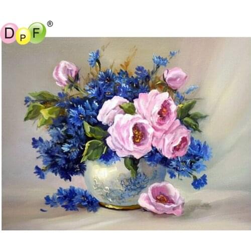 DPF DIY The vase flower 5D needlework diamond mosaic square home decor diamond embroidery crafts diamond painting cross stitch