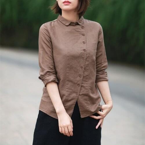 Irregular New Design Women Spring Autumn Style Blouses Shirts lady Casual Long Sleeve Turn-down Collar Blusas Tops DD1908