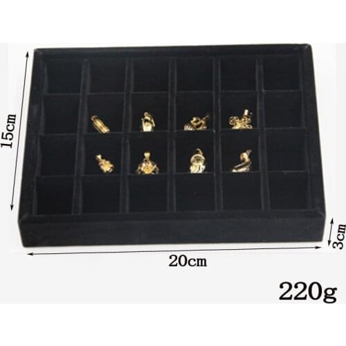 New Jewelry Trays 20*15*3cm DIY Storages Trays Earrings Necklaces Pendants Bracelets Trays Holder Cases Velvet Jewelry Display