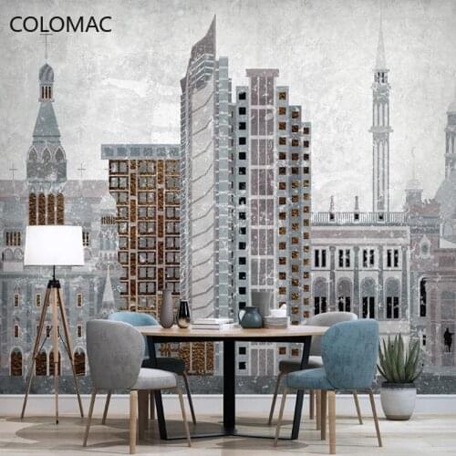 Colomac Custom Retro London Cement Wallpaper Company Clothing Store Background Decorative 3d Mural Bedroom Decor Drop Shopping