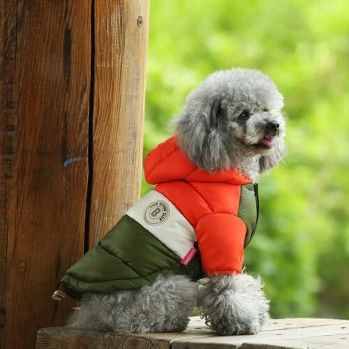 Pet Clothes Dog Clothes Winter Coat Down Cotton Vest Teddy Warm Wind Vest two-legged Clothes for Cats