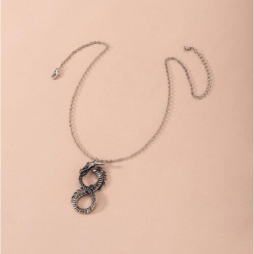 New Ins Thin Chain Dragon Snake Winged heart Minimalist Minimalism Pendant Choker Necklace Vintage Party Neck Jewelry Necklaces